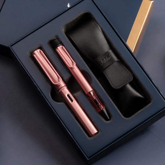 LAMY 鋼筆+原子筆 / 雙入筆套禮盒 - AL-STAR恆星系列- 火鶴紅色